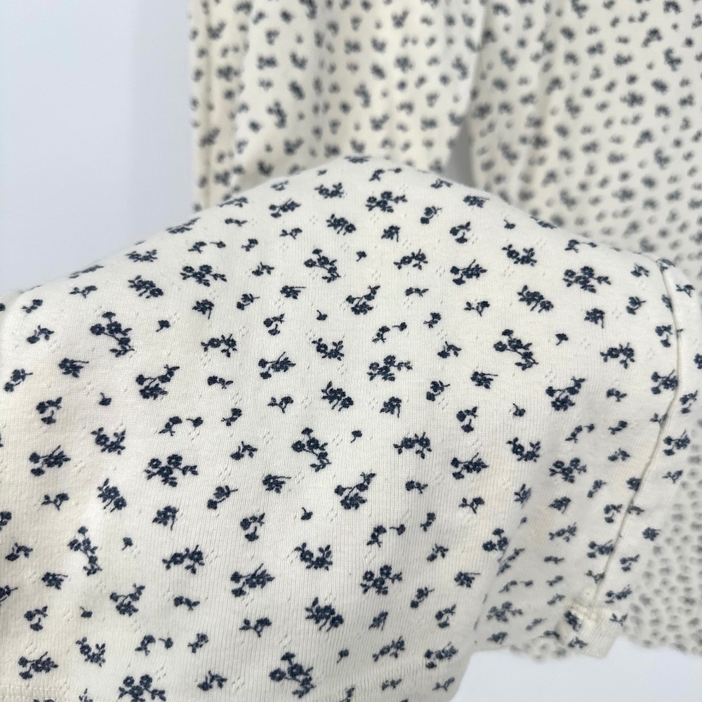 Brandy Melville Floral Low Rise Flare Pajama Lounge Pointelle Pants Coquette S - Picture 5 of 7